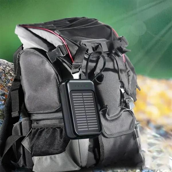 20000mAh Solar Power Bank with Flashlight Outdoor Portable Charger 4 Outputs LED Lights for Camping Emergency
