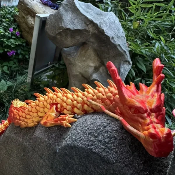 90cm Huge 3D Printed Joint Mobility Loong Figurines Ornaments Creative Dragon Plants Rockery Fish Tank Landscaping Decoration