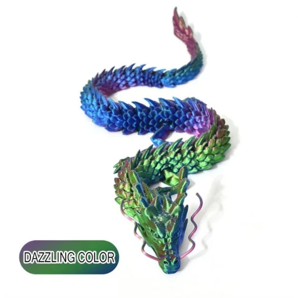 90cm Huge 3D Printed Joint Mobility Loong Figurines Ornaments Creative Dragon Plants Rockery Fish Tank Landscaping Decoration