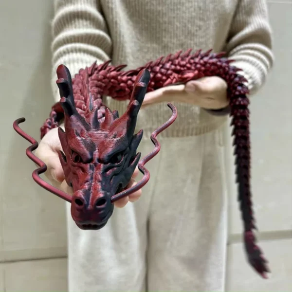 90cm Huge 3D Printed Joint Mobility Loong Figurines Ornaments Creative Dragon Plants Rockery Fish Tank Landscaping Decoration