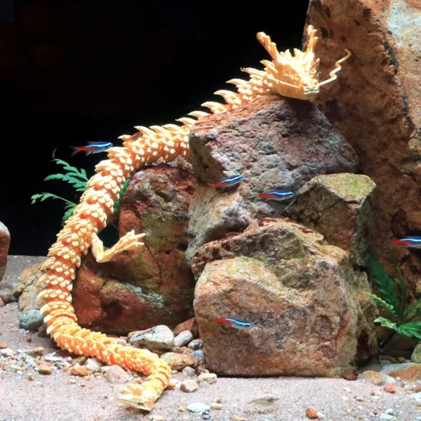 Sb897b3375bac4671adb289f4015d2dc4l.webp 30CM 90cm 3D Printed Conjoined Divine Dragon Ornaments Joints Can Move Creative Dragon Plants Rockery Fish Tank Decoration