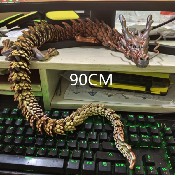 Sc5b906d1d2404ecebfdd3c50b1d4675bw.webp 30CM 90cm 3D Printed Conjoined Divine Dragon Ornaments Joints Can Move Creative Dragon Plants Rockery Fish Tank Decoration