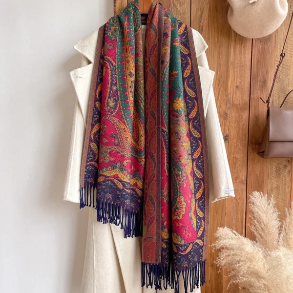 S26293de73cd34bcbbb263bae1a6ed447y.webp 2023 New Fashion Winter Warm Thick Soft Cashmere Luxury Brand Jacquard Scarf Women Neckerchief Bandana Shawl Headband Bufanda