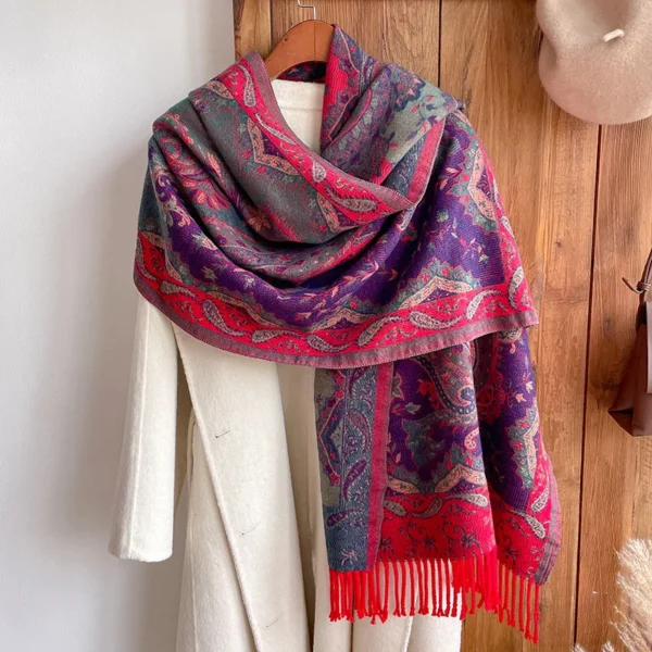 S2d85d1932e1f4a909cedcbf9d6d5fc0do.webp 2023 New Fashion Winter Warm Thick Soft Cashmere Luxury Brand Jacquard Scarf Women Neckerchief Bandana Shawl Headband Bufanda