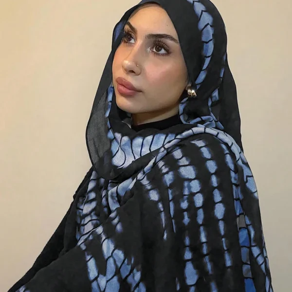 S34fb799e334b46279fd6958d246509c2t.webp Watercolor Print Hijab Muslim Marble scarf Soft Breathable Sun Protection Lightweight Summer beach Wrap for Women