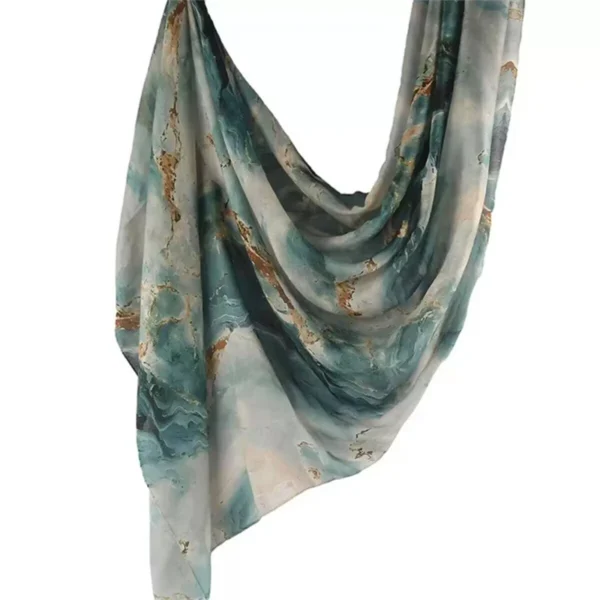S3764476153df45d1b5100c0688001fc1k.webp Watercolor Print Hijab Muslim Marble scarf Soft Breathable Sun Protection Lightweight Summer beach Wrap for Women