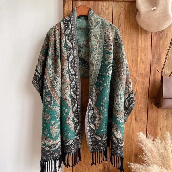 S53166077a2e044ffb87d9596cde5e0915.webp 2023 New Fashion Winter Warm Thick Soft Cashmere Luxury Brand Jacquard Scarf Women Neckerchief Bandana Shawl Headband Bufanda