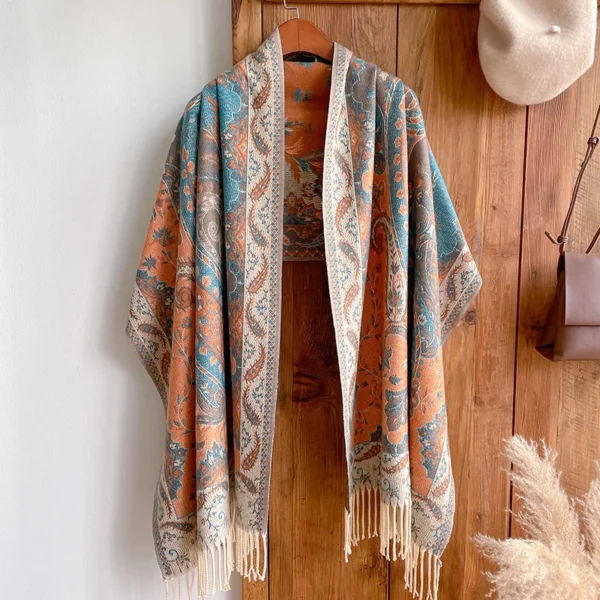 S847144f613fe4b0baf6e0e556b45ab2e3.webp 2023 New Fashion Winter Warm Thick Soft Cashmere Luxury Brand Jacquard Scarf Women Neckerchief Bandana Shawl Headband Bufanda