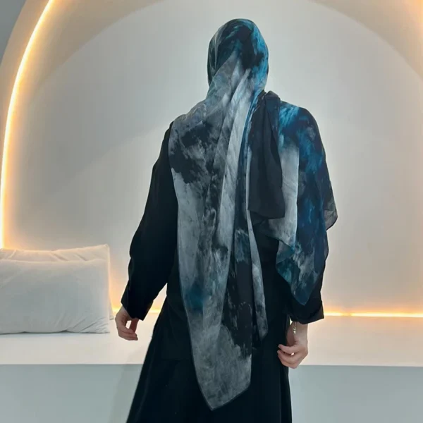 S8e24886f82334bff88bda39d4c3d51b2p.webp Watercolor Print Hijab Muslim Marble scarf Soft Breathable Sun Protection Lightweight Summer beach Wrap for Women