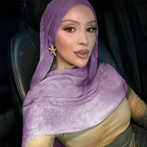 Sc28ea9437bb749f8802e9c8f75249e9be.webp Watercolor Print Hijab Muslim Marble scarf Soft Breathable Sun Protection Lightweight Summer beach Wrap for Women