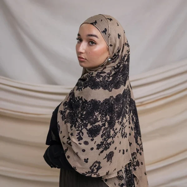 Sc2954a416ae9472b87ef992f58b2ef4bW.webp Watercolor Print Hijab Muslim Marble scarf Soft Breathable Sun Protection Lightweight Summer beach Wrap for Women