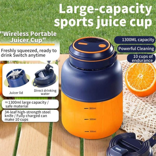 3496a128-77c1-458b-92ce-45a5b128c89a.jpg Cordless Juicer Blender Cup 1300ml Portable Rechargeable Smoothie Bottle