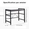 2 Tier Iron Microwave Oven Rack Stand Storage Holder Kitchen Corner Shelf Black