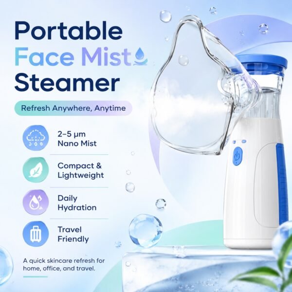 7a196397-085b-4698-9805-6ed52a55024b.jpg 2026 Portable Facial Steamer Nano-Ion Mist For Moisturizing Eyes & Face, Spa-Quality Hydration Fathers Day Gift