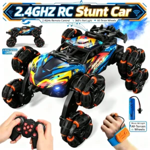 2.4GHz 8-Wheel RC Stunt Car – Off-Road Rock Crawler with Gesture Control, Spray, Lights & Music
