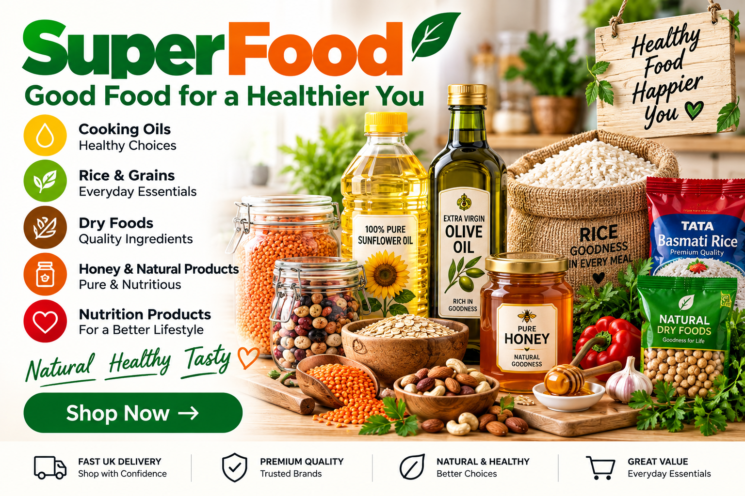 SuperFood – Cooking Oils, Rice, Grains, Dry Foods, Honey and Nutrition Products