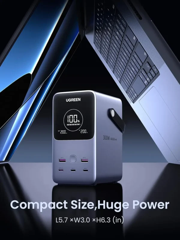 H63a1785c65a2409aa466b8adfb73fd13G.webp UGREEN 300W 48000mAh Portable Fast Charging Charger Power Bank 6 in 1 Portable Led Display Power Station