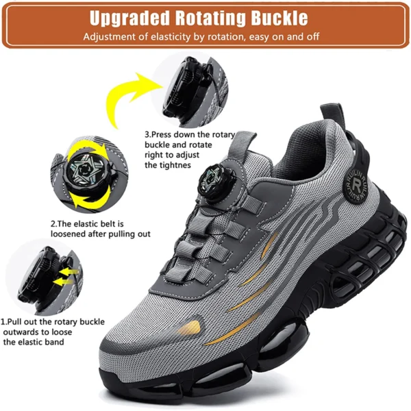 Comfortable Men's Safety Shoes Durable Men's Work Shoes Anti Smash Puncture Proof Factory Grade Outdoor Construction Footwear