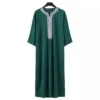 S1b60622528d74a938937c82d503b2d54A.webp Muslim Men Long Robe Jubba Thobe Embroidery Abaya Saudi Prayer Dishdasha Ramadan Dubai Islamic Abayas Gown 2025 Morocco Kaftan