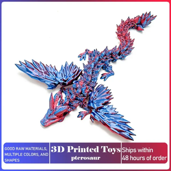 S1ddc819ee3254d6c82f231f5f899cad48.webp 3D Printed Dragon Toy with Movable Wings – Flexible Articulated Dragon