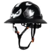 ANSI Full Brim Safety Helmet with Goggles Reflective Stickers HDPE Lightweight Sunshade Breathable Vented Construction Hard Hat