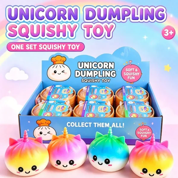 Purple Unicorn Squishy Toy – Giant Kawaii Bao Bun Stress Relief Fidget