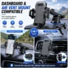 2-in-1 Car Phone Mount | Long-Arm Suction Cup Holder | Air Vent Clip Mount | Hands-Free Phone Stand | Universal Car Phone Holder for Smartphones
