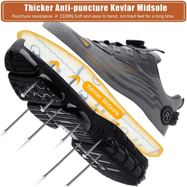 Comfortable Men's Safety Shoes Durable Men's Work Shoes Anti Smash Puncture Proof Factory Grade Outdoor Construction Footwear