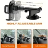 2-in-1 Car Phone Mount | Long-Arm Suction Cup Holder | Air Vent Clip Mount | Hands-Free Phone Stand | Universal Car Phone Holder for Smartphones