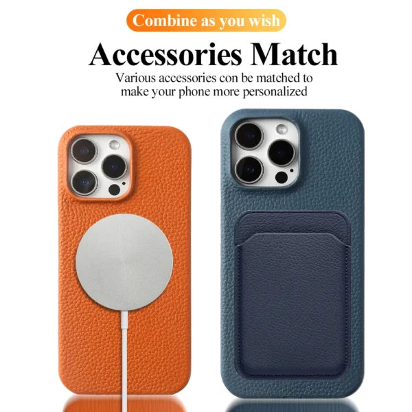 Premium Crossbody Lanyard Real Leather Case for IPhone 17 Pro Max 18PRO 16 15 14 Business Cowhide Back Cover Magnetic Shockproof