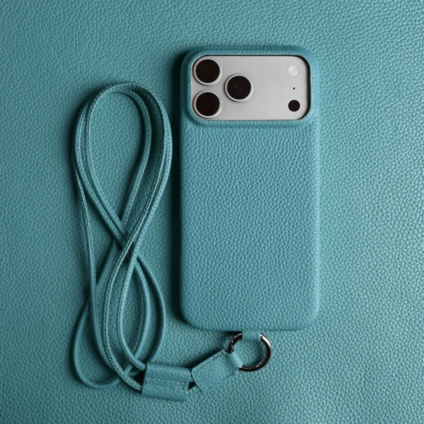 Premium Crossbody Lanyard Real Leather Case for IPhone 17 Pro Max 18PRO 16 15 14 Business Cowhide Back Cover Magnetic Shockproof