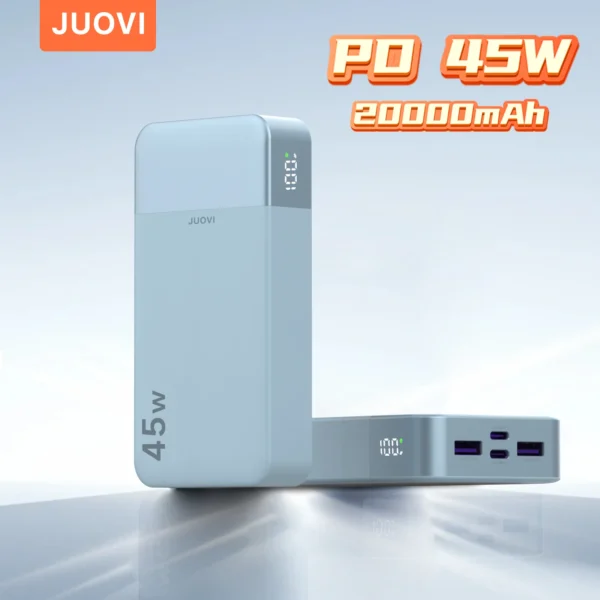 JUOVI 45W 20000mAh Power Bank – Fast Charging Portable Charger for iPhone & Samsung