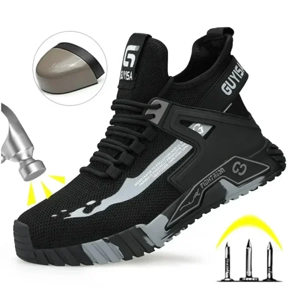High Top Men's Shoes Steel Toe Work Shoes Men Anti-puncture Safety Shoes Woman Work Safety Boots Man Indestructible Men Boots