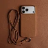 Premium Crossbody Lanyard Real Leather Case for IPhone 17 Pro Max 18PRO 16 15 14 Business Cowhide Back Cover Magnetic Shockproof