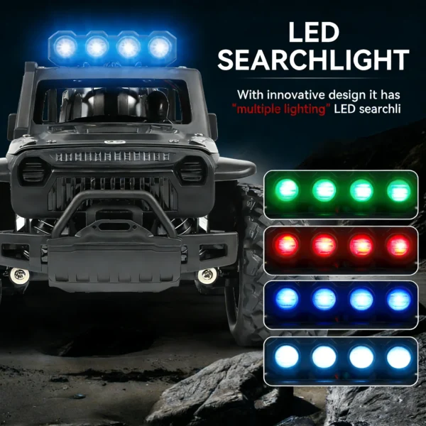 1:16 RC Jeep Racing Car – 2.4GHz High-Speed Drift Car with LED Lights for Kids