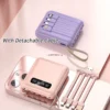 S52ed43a68ba447f096c256c9f12bdf36w.webp 20000mAh Mini Power Bank Fast Charge Portable External Battery Charger Powerbank with 4 Cables for iPhone Samsung Huawei Xiaomi