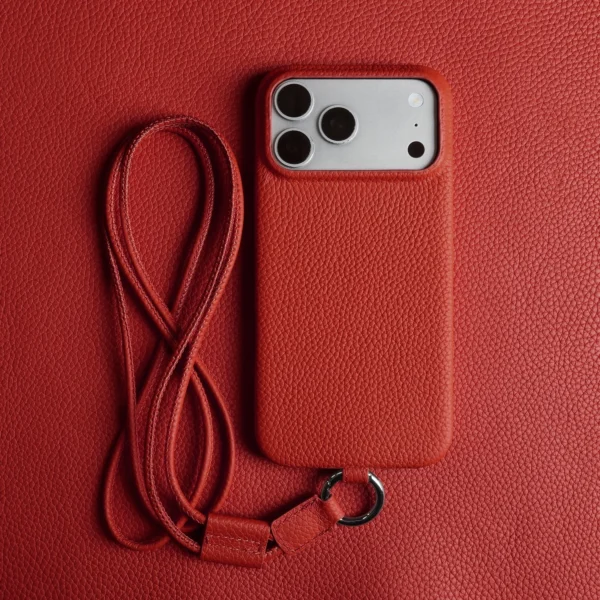 Premium Crossbody Lanyard Real Leather Case for IPhone 17 Pro Max 18PRO 16 15 14 Business Cowhide Back Cover Magnetic Shockproof