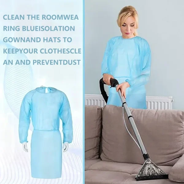 S574d04e261e84f748f0a040dabd648df8.webp 10 piece set of disposable isolation clothing, PPE protective clothing, elastic cuffs, industrial/daily dust and dirt prevention