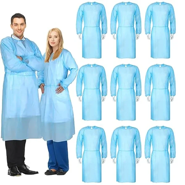 S5bc6f0398e3743c3ab2fadbb154f51f4N.webp 10 piece set of disposable isolation clothing, PPE protective clothing, elastic cuffs, industrial/daily dust and dirt prevention