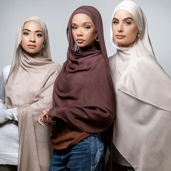 70*180CM Modal Hijab Modal Double Needle Wide Band Hijab Scarf, Soft Muslim Head Wrap Shawl for Women -Breathable Stretchy Cover
