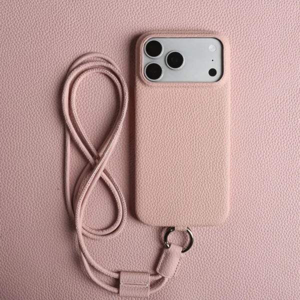 Premium Crossbody Lanyard Real Leather Case for IPhone 17 Pro Max 18PRO 16 15 14 Business Cowhide Back Cover Magnetic Shockproof