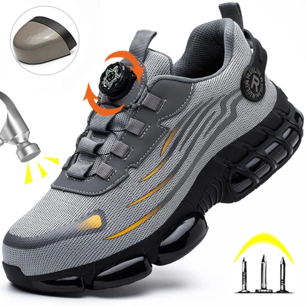 Comfortable Men's Safety Shoes Durable Men's Work Shoes Anti Smash Puncture Proof Factory Grade Outdoor Construction Footwear