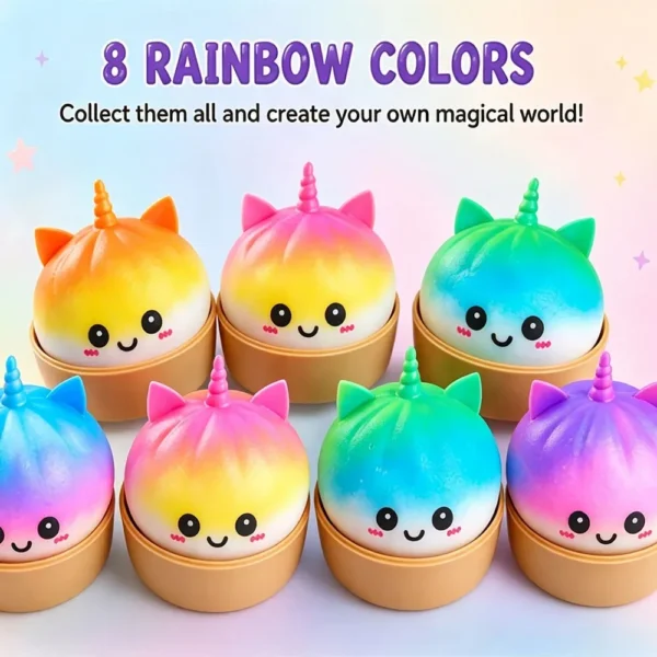 Purple Unicorn Squishy Toy – Giant Kawaii Bao Bun Stress Relief Fidget