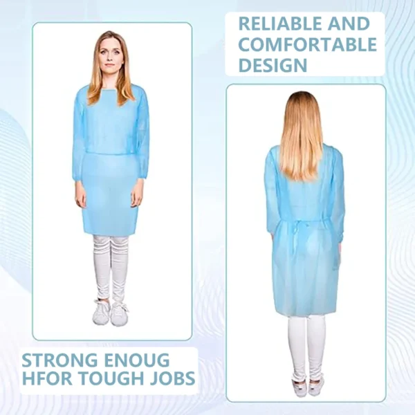 S796606fbba824391be8bd251004968189.webp 10 piece set of disposable isolation clothing, PPE protective clothing, elastic cuffs, industrial/daily dust and dirt prevention