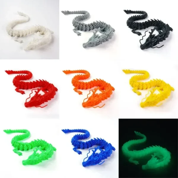 30cm 3D Printed Conjoined Dragon – Flexible Articulated Dragon Ornament