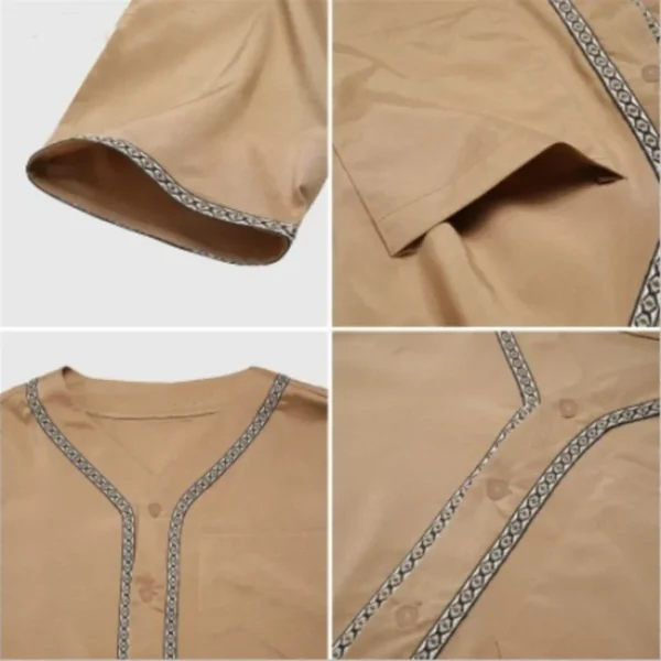 Muslim Men Jubba Thobe Solid Color Button Kimono Middle Robe Saudi Musulman Shirt Stand Collar Islamic Arabic Kaftan Men Abaya