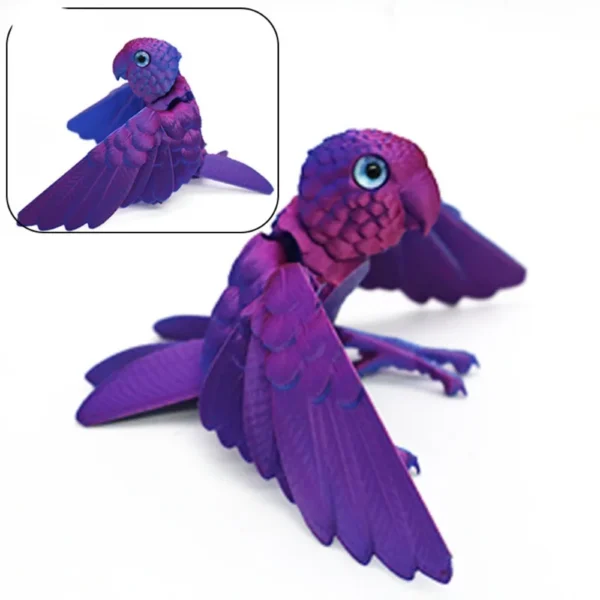 S85fa09fc6d6245469587a718ea683f3eI.webp 3D Printed Parrot Toy – Flexible Articulated Bird with Moveable Joints