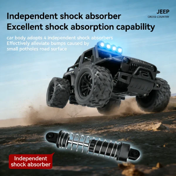 1:16 RC Jeep Racing Car – 2.4GHz High-Speed Drift Car with LED Lights for Kids