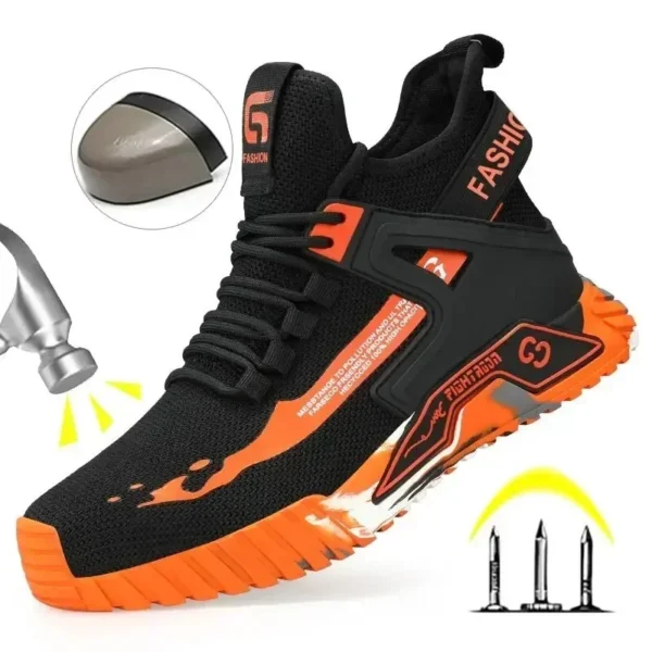 High Top Men's Shoes Steel Toe Work Shoes Men Anti-puncture Safety Shoes Woman Work Safety Boots Man Indestructible Men Boots