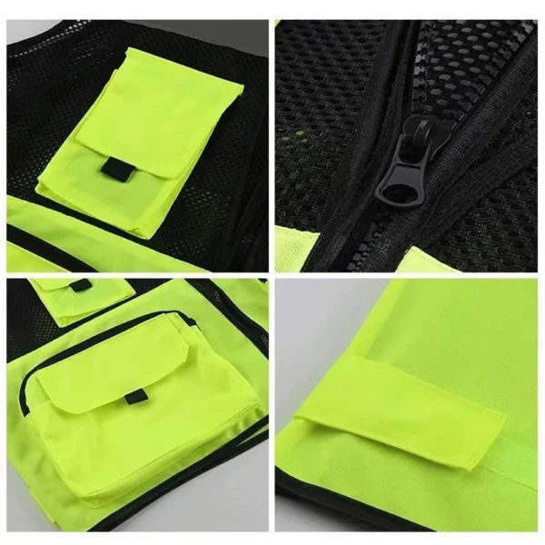 Multi Functional Work Vest Breathable Construction Worker Working Clothes Hi Vis Vest Workwear for Men Women